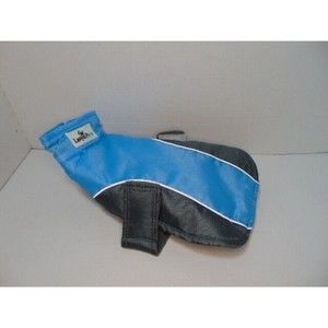 Lautus Pets Polar Fleece Lined Dog Jacket Size Small Blue/Gray Waterproof Reflec